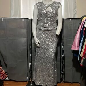 Sequin Silver Gown size 16 beautiful gown has sequins all over